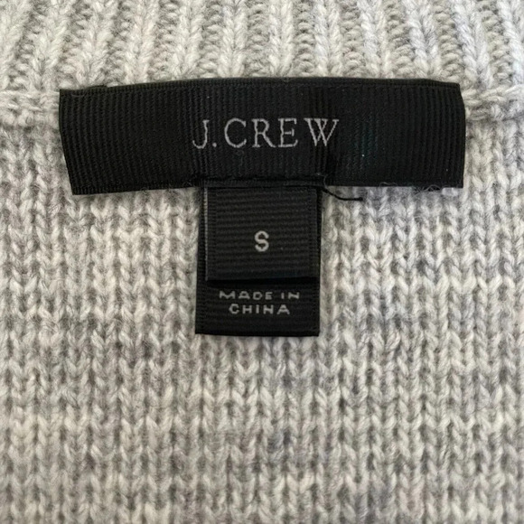 J.Crew Women’s S Wool Blend Quarter Snap Sweater Heather Gray Pockets Oversized - Picture 8 of 13